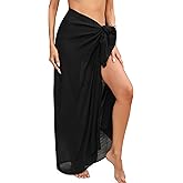 Eicolorte Beach Sarong Pareo Womens Semi-Sheer Swimwear Cover Ups Short Skirt with Tassels