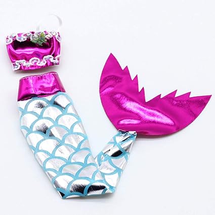 arriba Best Choice 6 Colors Lovely Mermaid Tail Swimsuit Dress Replacement Suit for 29Cm 11 Inches Doll Children Girl Toy(None Meihong.)