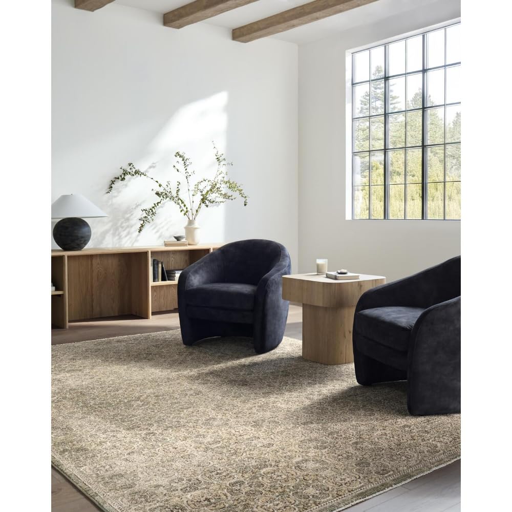 Livabliss x Galey Alix Myrtle Avenue II Vintage Damask Area Rug, 6’7″ x 9′ (7′ x 9′), Dark Brown