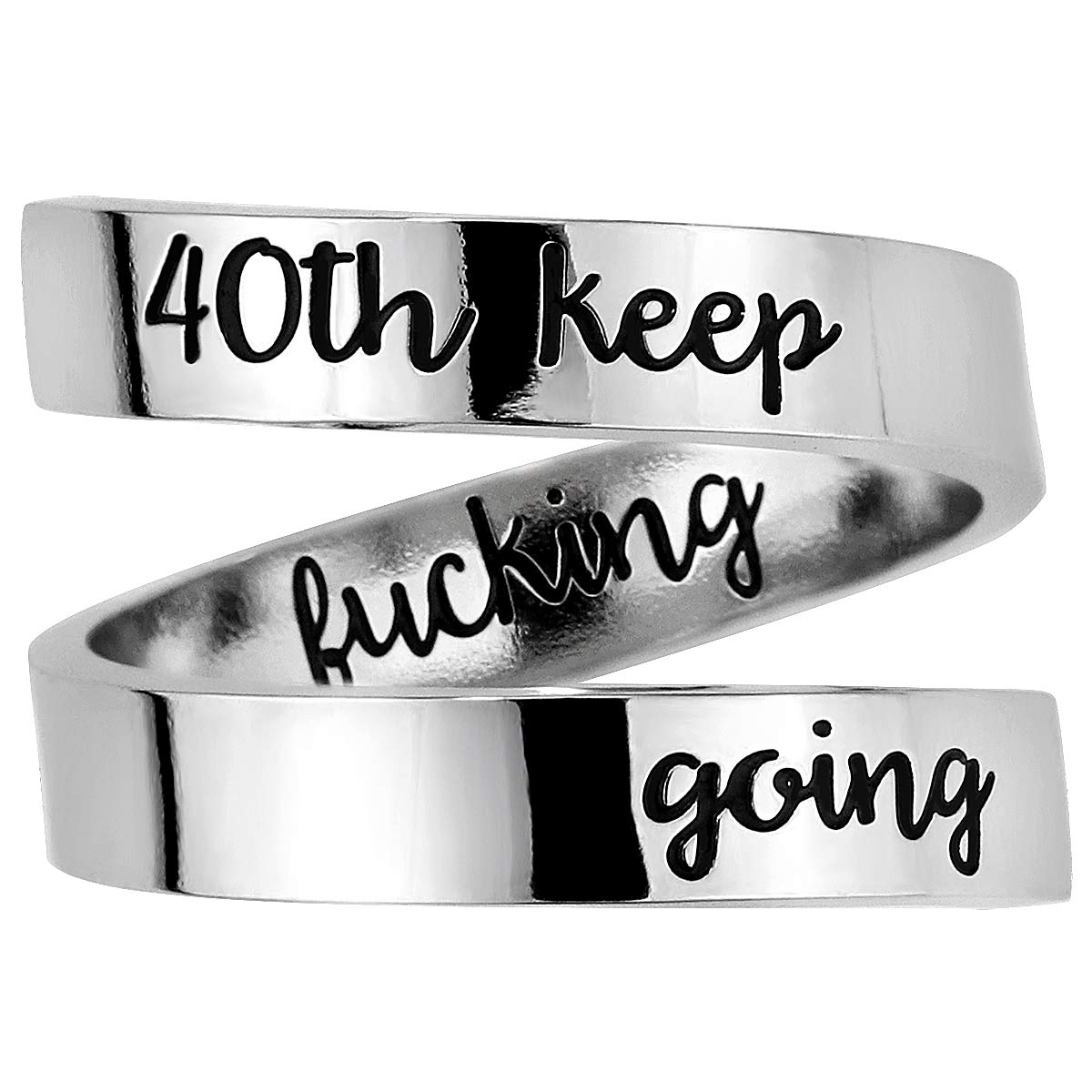 DTWAWA 40th Birthday Gifts for Women Men Her Him, Adjustable Rings Present