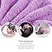 Pretty See Hair Drying Towels Ultra Absorbent Microfiber Drying Cap, Purple & Blue, 2 Pcs/Set