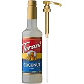 Torani Coffee Syrup, Coconut Flavor for Drinks, Pump Included, 25.4 Fl Oz | Sweeten &amp; Add Decadent Flavoring to Caf&eacute;-Style Drinks &amp; Desserts | Made with Pure Cane Sugar | Coffee Bar Essentials