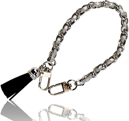 Amazon Co Jp ツイストチェーン ショートストラップ スマホ チェーン 手帳型ケース用 チェーンストラップ 全長30cm タッセル付き 手帳型スマホケース用 バッグ用 スマホポーチ シルバー 家電 カメラ