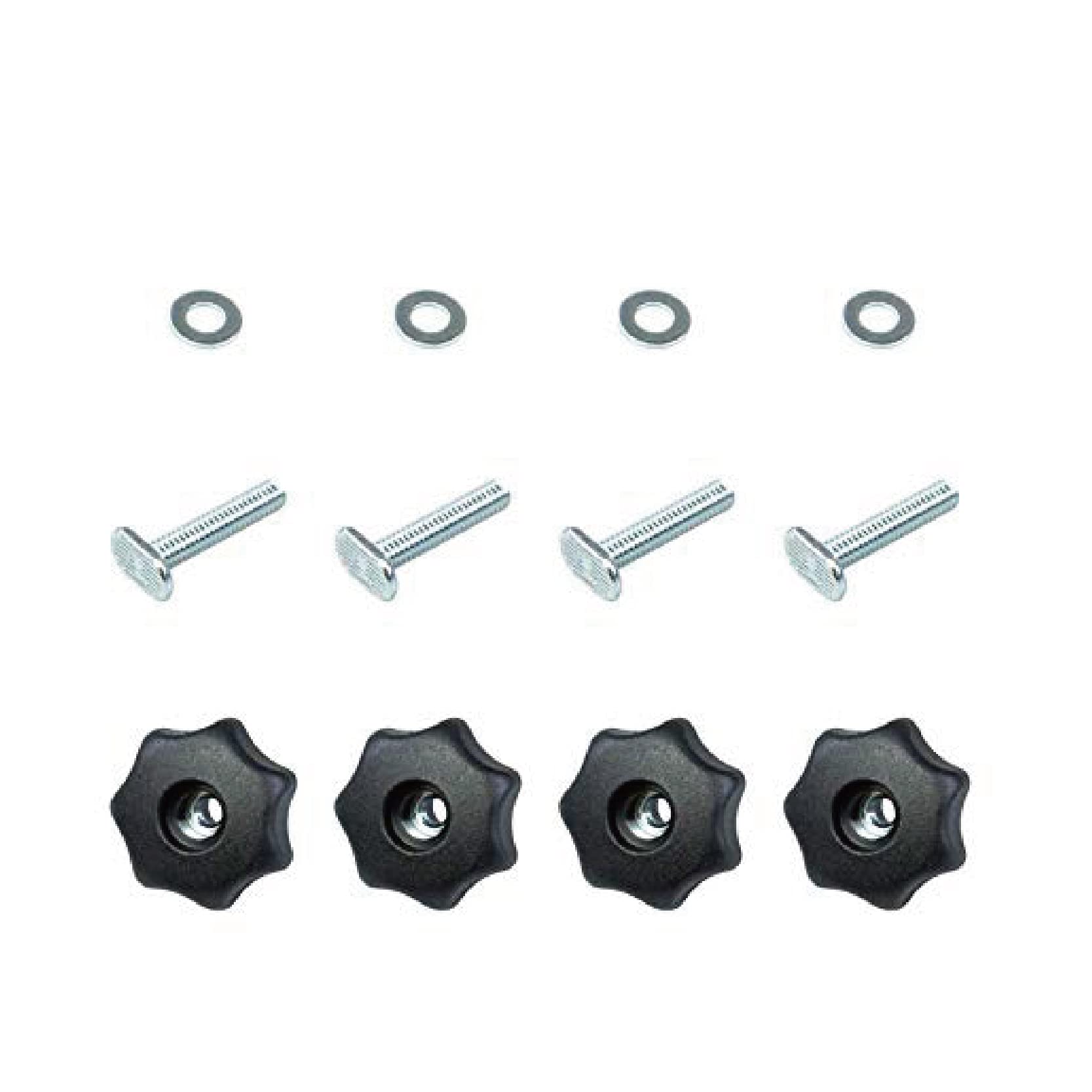 POWERTEC 7-Star T-Track Knob Kit, Black, 1/4-20, Set of 8, Woodworking Jigs & Fixtures, Table Saws, Stop Blocks, Miter Gauge Fences, Featherboards