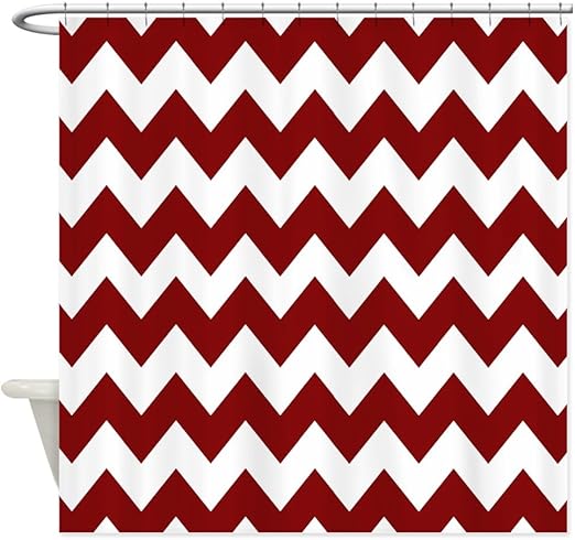 Amazon Com Cafepress Maroon And White Chevron Shower Curtain
