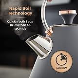 Tower Cavaletto Pyramid Kettle 1.7L 3000W Grey Rose Gold Fast Boil view 4