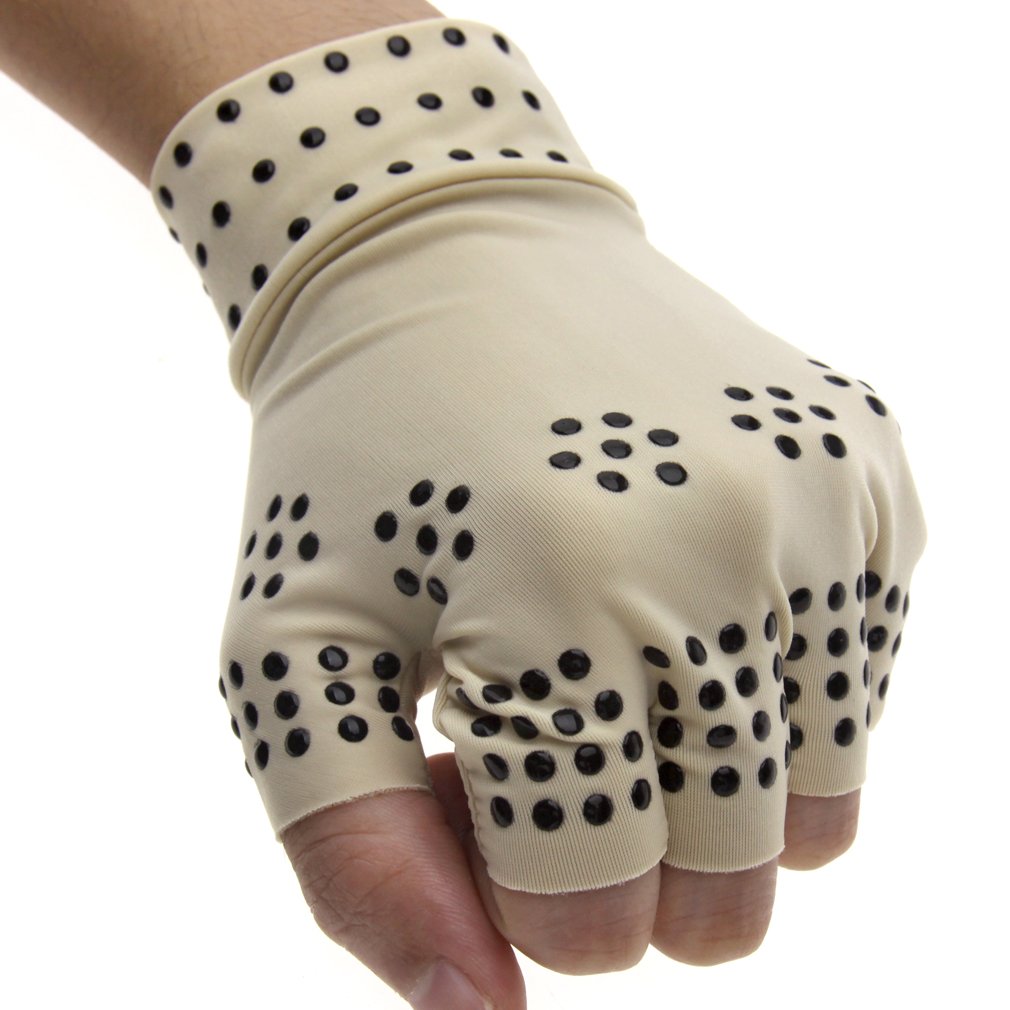 Pair of Arthritis Pressure Magnetic Pain Nude Relief Therapy Magnetic Gloves