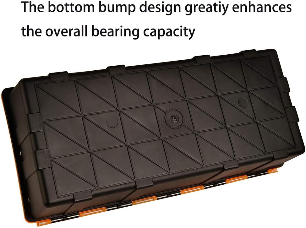 17-Inch Multi-Purpose 3-Layer Toolbox with Tray and Dividers, Household Plastic Tool Organizers, Orange Folding Storage Box - - 