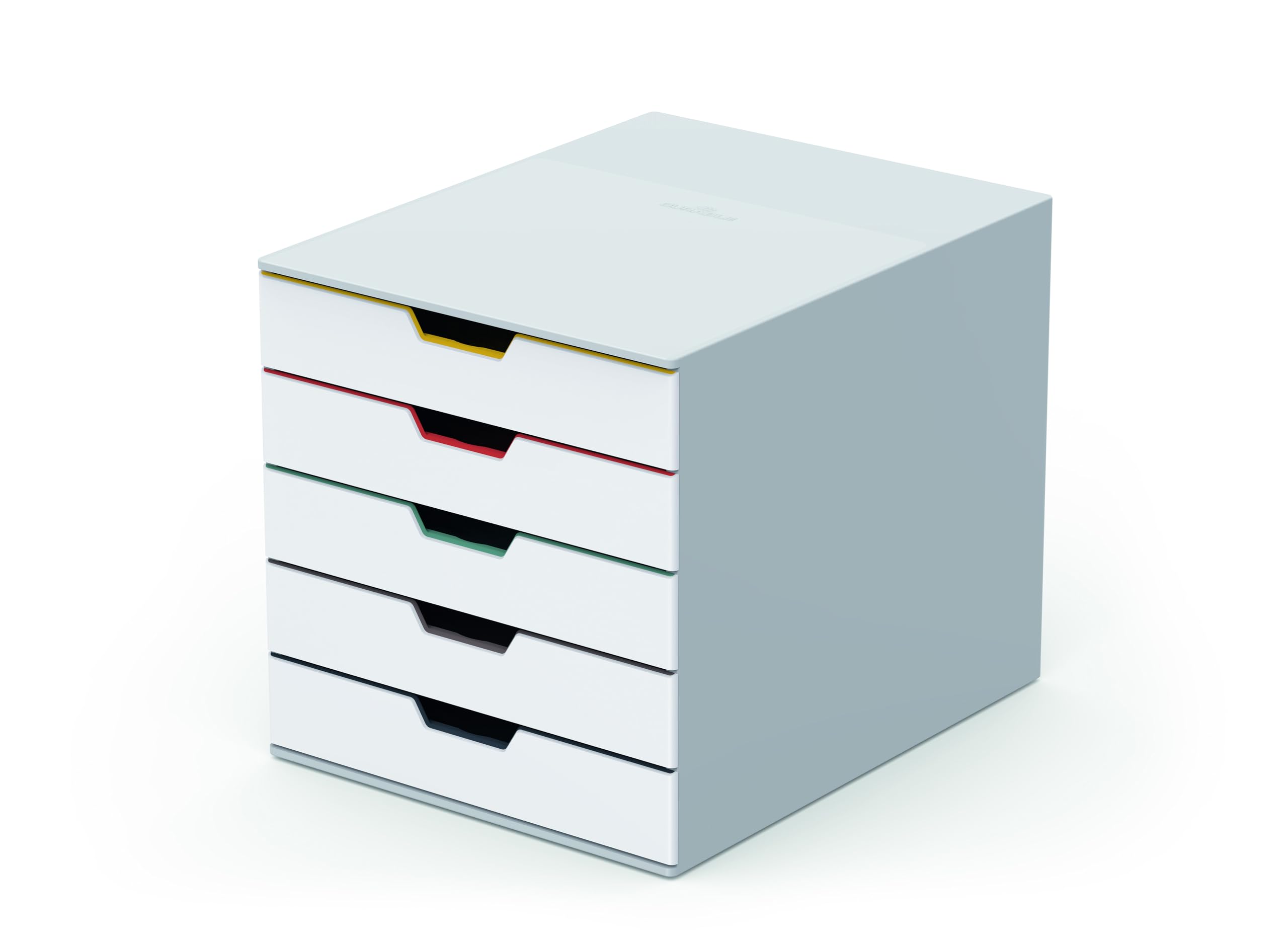 Durable VARICOLOR MIX 5 Drawer Unit - Desktop Drawer Set with 5 Colour Coded Draws - Box Files for Paper Storage