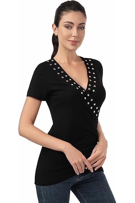 売れ筋商品|||ダナ キャラン ニューヨーク カットソー トップス レディース Women's Puckered Knit Mock Neck Cap-Sleeve Top Black DKNY by Donna Karan Short Sleeve Mock Neck Ribbed Knit Top