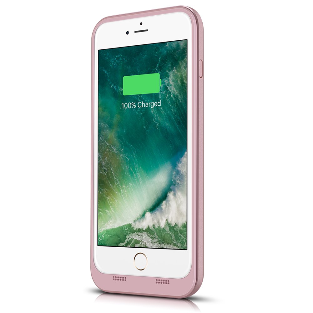 iPhone 6 Plus/6S Plus Battery Case, 6800mAh High Capacity Portable Charger Case Extended Rechargeable Backup Charging Case Protective Power Bank for iPhone 6+ 6S+ (5.5 Inch) - Rose Gold