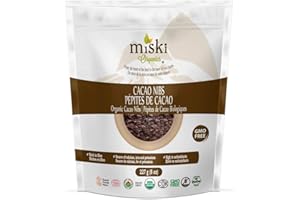 Miski Organics - Organic Raw Cacao Nibs - 1 Pack (227 Gram) | Certified Organic, Kosher, Non-GMO, Vegan, Gluten Free - Source