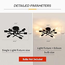 ASGYISA Semi Flush Mount Modern Ceiling Light