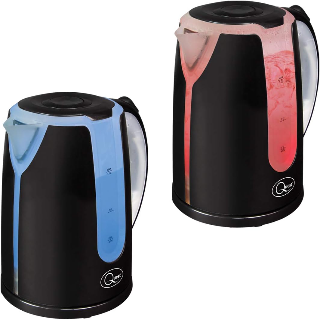 Quest 35929 Cordless 2 Colour LED Light Up Kettle / 1.7 Litre Capacity / 360° Swivel Base/Pop-Up Lid Opening/Boil-Dry Protection - Image 5