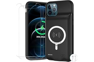 YINGYKJ Battery Case for iPhone 12/12 Pro, Upgraded 10000mAh Battery Pack Rechargeable Charger Case with Wireless Charging Compatible for iPhone 12/12 Pro (6.1 inch) External Battery Charging Case (Black)