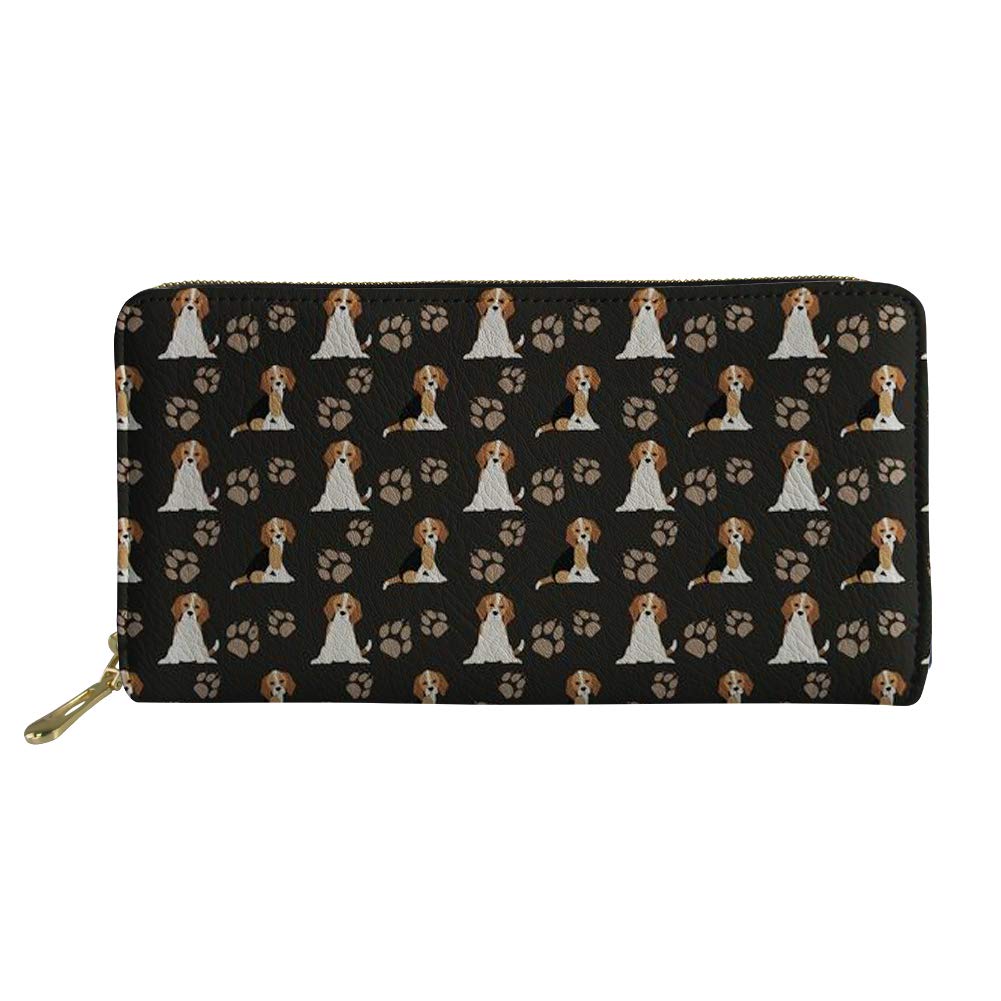 Coloranimal Women Big Capacity Long Wallet Bag Case Cute Animal Beagle Puzzle Slim Wallets Organizer Phone Checkbook Credit Card Holder Covers