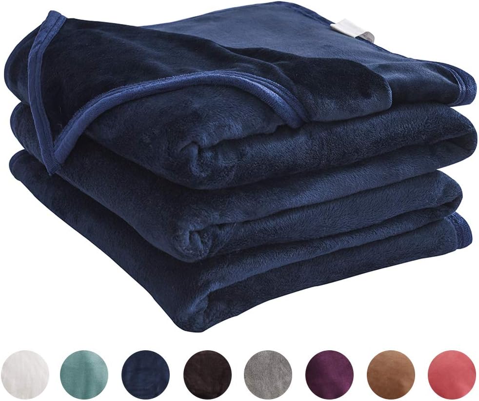 LIANLAM King Size Fleece Blanket Lightweight Super Soft and All Season Warm Fuzzy Plush Cozy Luxury Bed Blankets Microfiber (Royal Blue, 104"x90"): Home & Kitchen