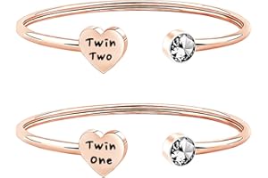Gzrlyf Twin Cuff Bracelets - Twin Design Jewelry Gifts for Twins