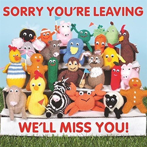 Sorry You're Leaving Card (MIN4349) We'll Miss You - Knit & Purl - Flittered Finish by Mint Publishing