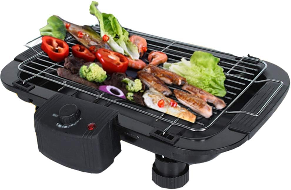 Review Indoor Electric Barbecue Grill Smokefree Table BBQ Grilling with 5 Levels of Temperature