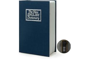 PACOLO Large Diversion Book Safe Storage Box (Size 10.5"×8"×2.6") With Security Combination Lock, Dictionary Secret Hidden Safe (Blue Dictionary-Combination)