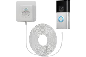 SANJOON 18V Video Doorbell Power Transformer,18Volt 500MA Doorbell Power Adapter, Compatible with Ring, Nest, Wyze, Arlo Wireless Video doorbell(26ft Cable,White)