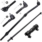 Detroit Axle - Front 6pc Drag Link Tie Rods Kit for 97-06 Jeep Wrangler | Drag Link Outer Connecting Tie Rod Ends Adjusting Sleeves 1997 1998 1999 2000 2001 2002 2003 2004 2005 2006 Replacement