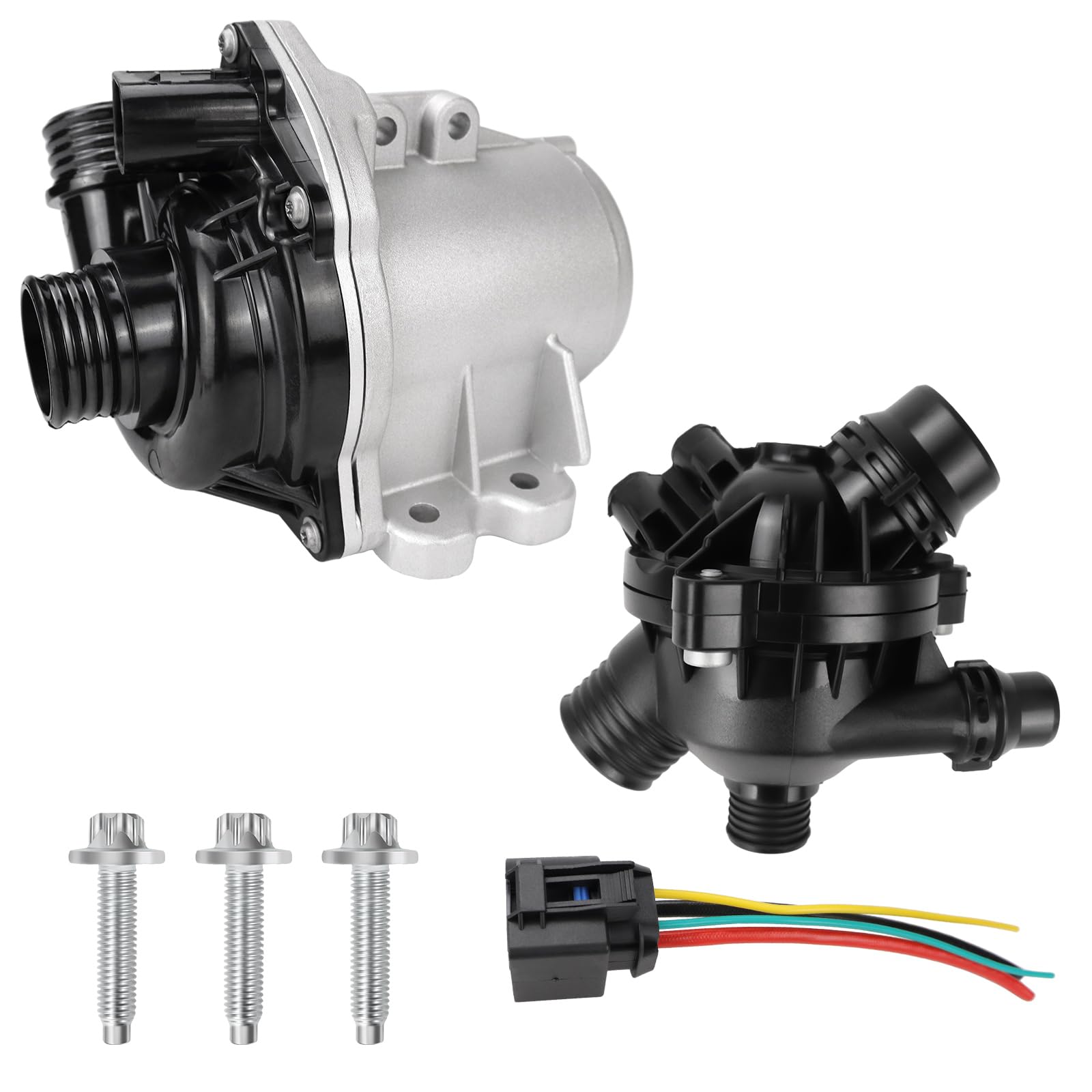 Photo 1 of VeloCore Electric Engine Water Pump with Thermostat 11517632426 Compatible with BMW 135i, 335i, 335i xDrive, 335is, 335xi, 535i, Z4, 2007-2016, 3.0L L6, Replace OE# 11517563659, 11517588885