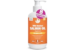 CELIAEH Wild Salmon Oil for Dogs & Cats 8oz Omega 3 Fish Oil Skin & Coat Supplement Pure Fish Omega 3 6 9 Liquid EPA DHA Fatty Acids - Itchy Relief Supports Joint Function, Brain, Eye, Immune & Heart Health