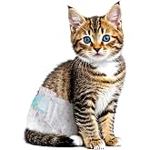 Disposable Cat Diapers, 40 Count &ndash; Perfect for Both Male and Female Cats, for Elderly, (XS) Incontinent, or Post-Surgery Cats and Dog &ndash; Leak-Proof, Super Absorbent &amp; Hypoallergenic Pet Diapers