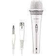 CAROL Edur-916s Dynamic White Microphone with Supercardioid Pick-up, for Karaoke, Live Performances, Optimized for Vocal, Minimizes Handling Noise Sound Quality w/14.8ft XLR to 1/4"(6.35mm) Cable
