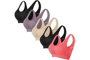 SINZELIMIN 2/3/4/5PC Bras for Women Plus Size Seamless Breathable Everyday Bralettes Corset, Multi-Pack of Underwear Push up