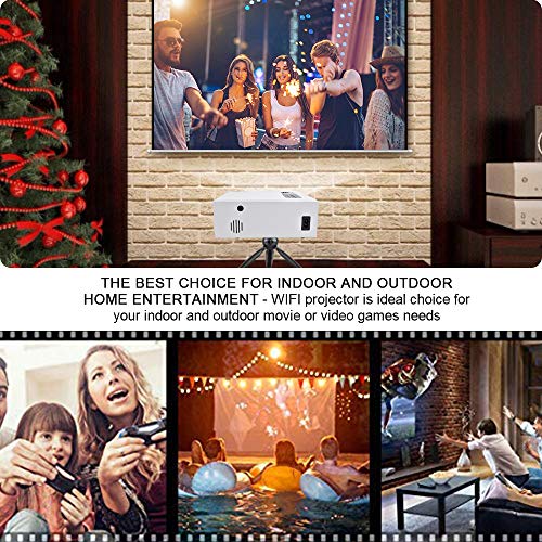 Wireless WiFi Projector 3800L,WEILIANTE 2020 Upgraded Mini Video Projector, Support 50,000Hrs, 200" Display, Full HD 1080P, Compatible with Android, iOS, Video Games, TV Stick, Laptops
