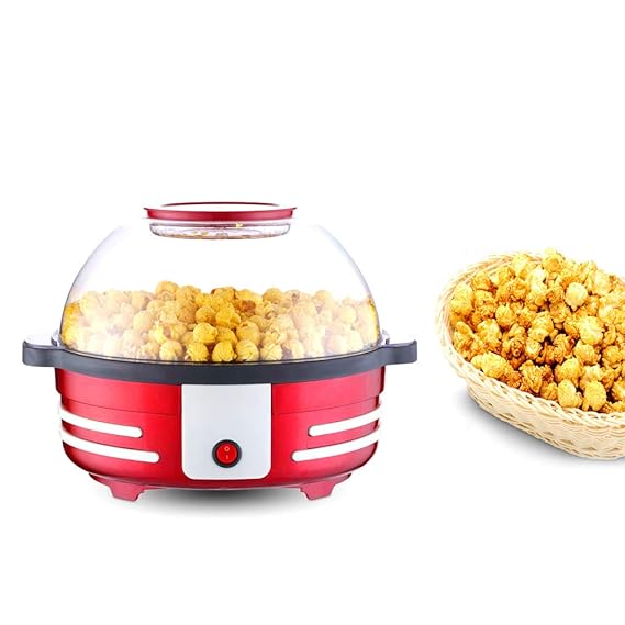 AIQQ Popcornmaschine-Popcorn Maker mit Abnehmbares Heizfläche Antihaftbeschichtet, Antihaftbeschichtung 5L Bietet Große Decke