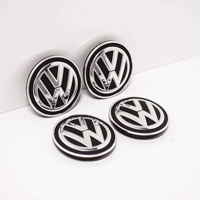 Lot 4 Cache-Moyeux VW Origine - Aluminium Brillant/Argenté - Modèles 2012-2017 - Réf 5G0601171