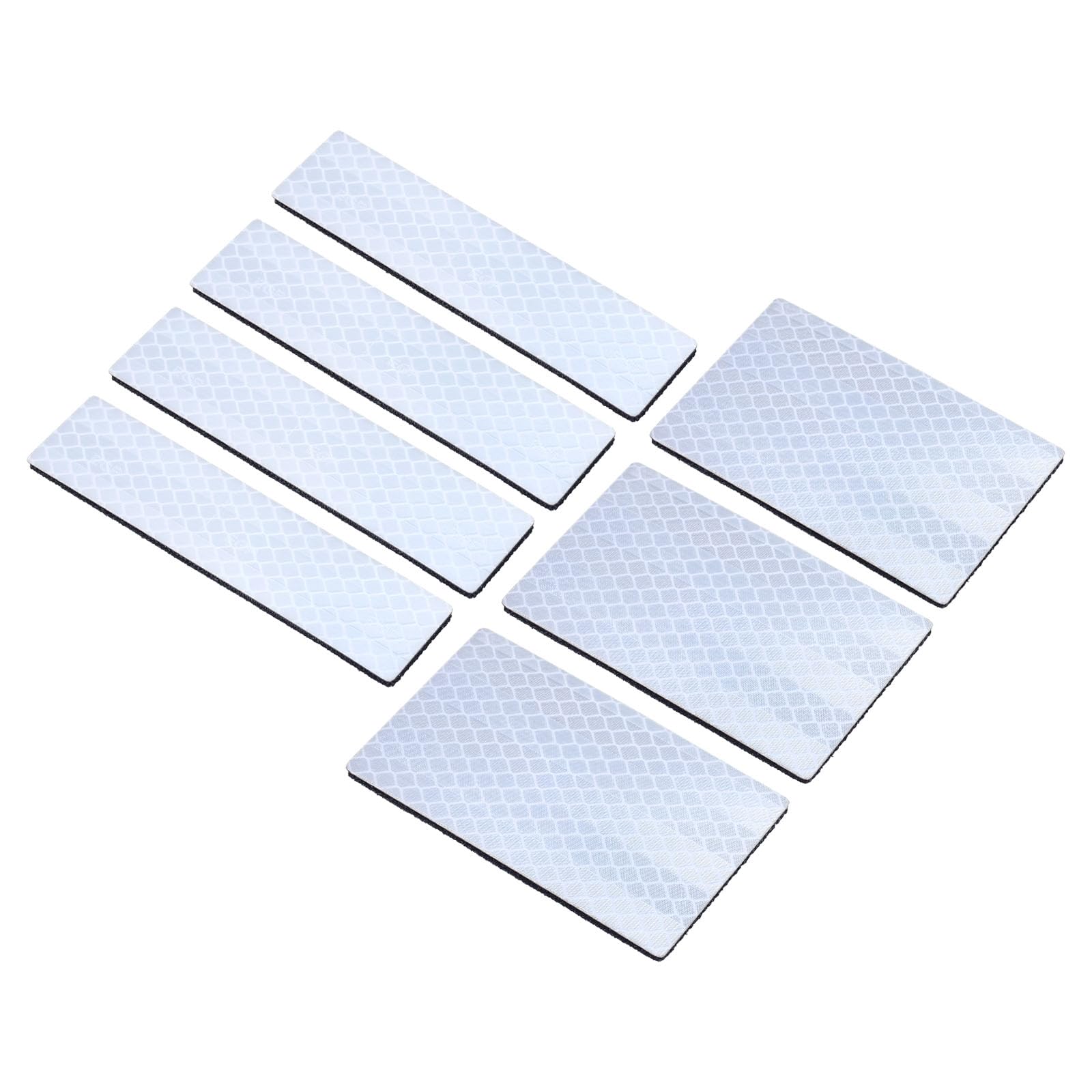 PATIKIL Reflective Patch 1"x4" 2"x3", 7 Pcs Hook & Loop Fastener Safety Appliques for Night Sportsperson Worker Hiker, White