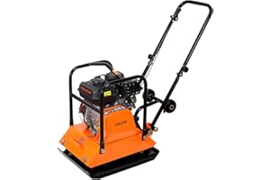 VEVOR Plate Compactor, 6.5 HP 196CC Gas Engine, 5700 VPM Vibrating Ground Rammer, 4047 lbs Compaction Force, 21 x 16 in Plate