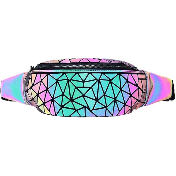 LorranTree Geometric Holographic Backpack - Reflective Luminous Rainbow Rucksack - View #9