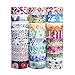 Hwook 48 Rolls Washi Tape Set, Decorative Tape Japanese Style Design, Great Glitter washi Tape for Planners, Arts, Crafts, DIY.