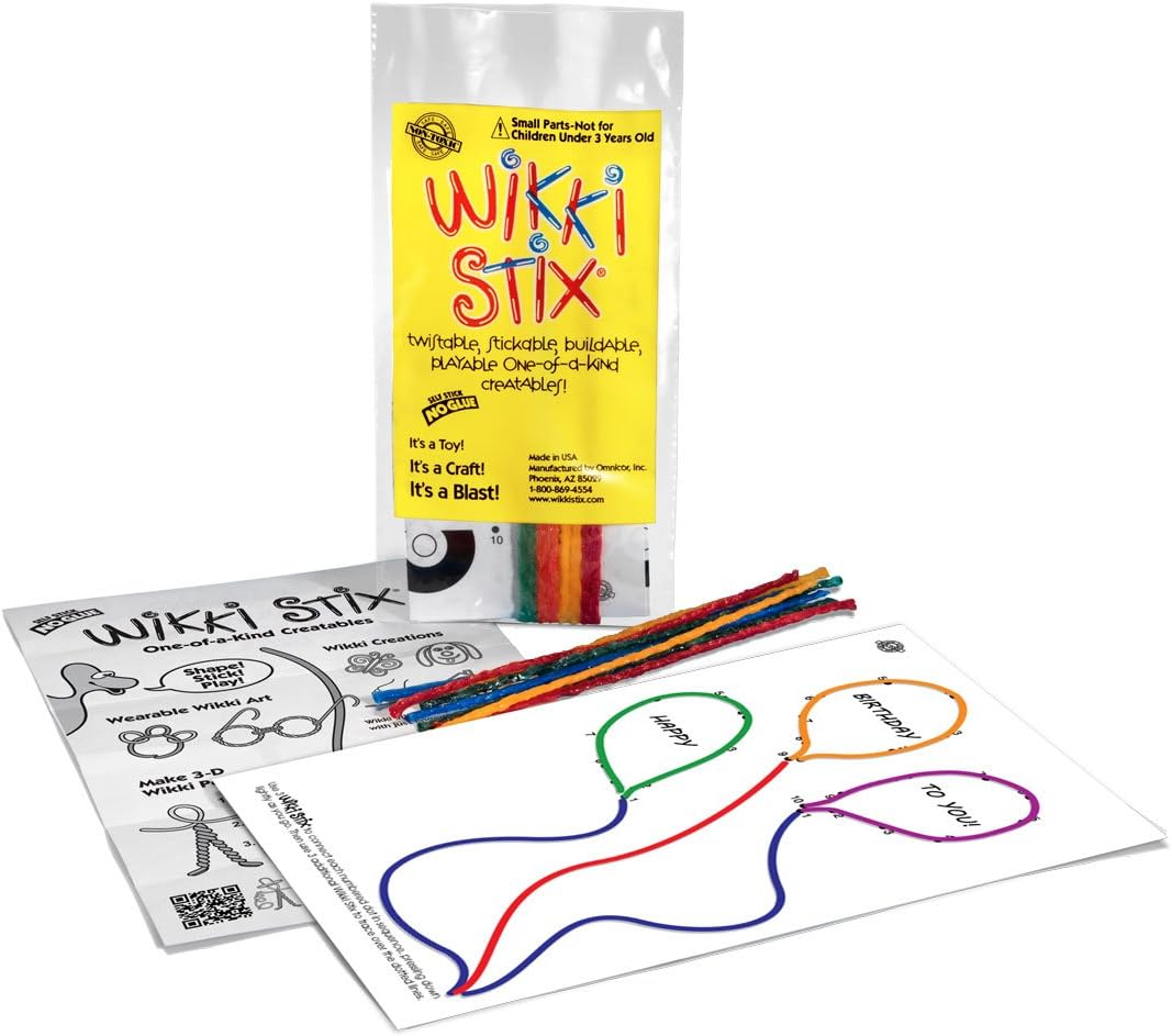 WikkiStix 108 Birthday Fun Favors, Pack of 20 Molding & Sculpting Sticks: Toys & Games