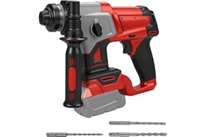 FormiPow SDS-Plus Rotary Hammer Drill for Milwaukee 18V Battery, 3J Impact Brushless Hammer Drill with 2 Mode Operation, Cordless Hammer Drill with 3 SDS Plus Bits & Chisel Set (No Battery)