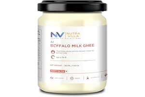 Nutravilla A2 Buffalo Ghee Organic Grassfed Homemade Desi Buffalo Ghee | Jar Of 350 Ml Clarified Butter | Handcrafted By Farmers With Bilona Method