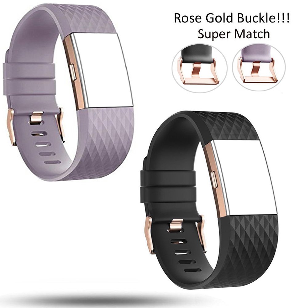 Bracelet Silicone Gris Pour Fitbit Charge 2 - Remplacement Confortable Et Ajustable