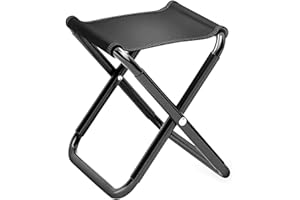 Lizbin Camping Stool, Portable Folding Stool, 11 Inch Foldable Stool, Folding Camping Stool, Foot Stool with Carry Bag, Load 