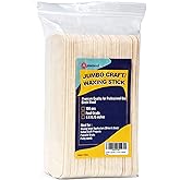 100 Piece Large Jumbo Wooden Craft Sticks (6" x 3/4"), Premium Natural Organic Wood for Waxing, Craft Project, Tongue Depress