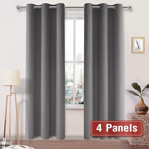 Amazon Com Dwcn Grey Thick Blackout Curtains Room Darkening