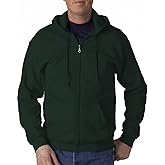 Fashion Gildan 18600 Zip Fleece Sweatshirt Forest Green Small