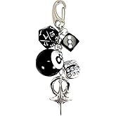 YTYAB Cute Heart Locket Keychain,Y2k Bag Charms,Kawaii Photo Key Chain,Bow 8 Ball Star Dice Aesthetic Accessories for Women