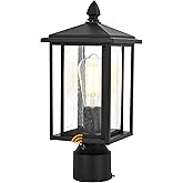 Odorpower Outdoor Dusk to Dawn Post Light Fixture with Glass, Aluminum Light Post Lamps for Patio, Yard, Garden, Porch
