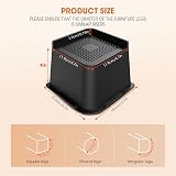 MYMULIKE Bed Risers 4 Inch Heavy Duty Up to 6000 Lbs L Shape 4 Pack Black view 2
